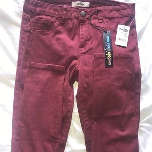 Maroon skinny jeans